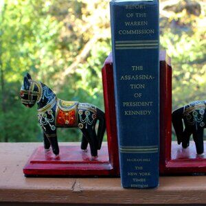 Vintage wooden horse/donkey wooden bookends